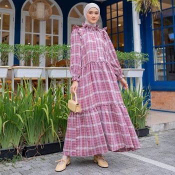 Gamis Zalina Plaid Rose