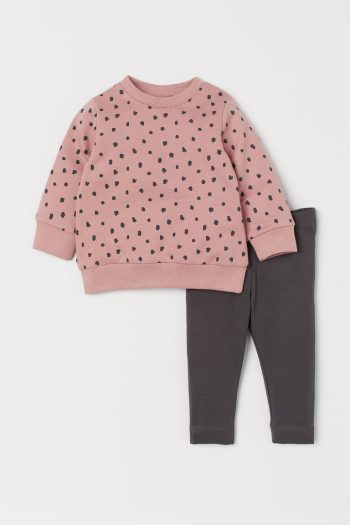 Baju Setelan Anak Perempuan 2-piece Cotton Set OLD ROSE/PATTERNED