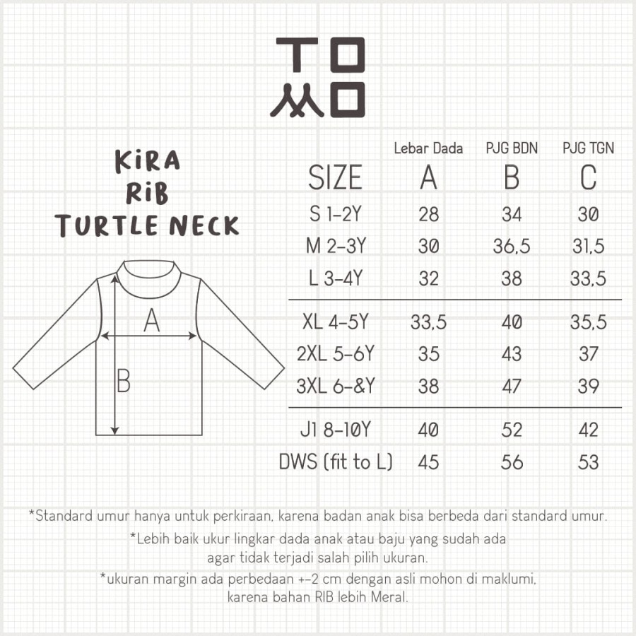 Kaos Lengan Panjang TOMO Kira Rib Turtleneck Almond
