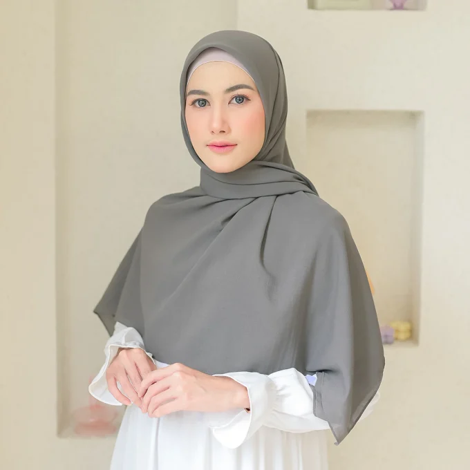 Lozy Detaa Square Syari (Hijab Segiempat Syari) Dark Grey