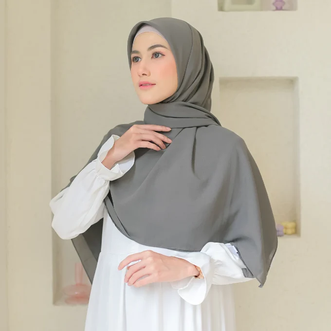 Lozy Detaa Square Syari (Hijab Segiempat Syari) Dark Grey