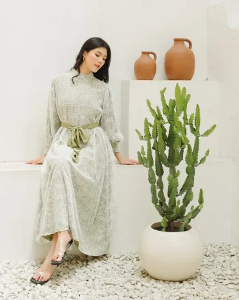 Zevenia Long Dress Olive Green