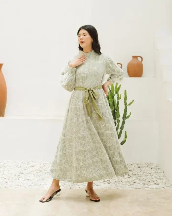 Zevenia Long Dress Olive Green