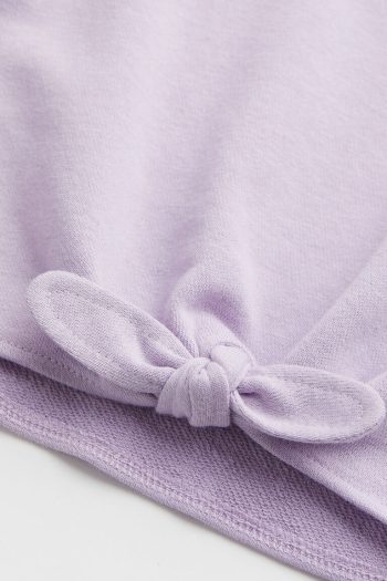 HM Tie-front Sweatshirt LIGHT PURPLE/HEART