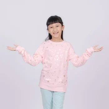 Sweater Anak Perempuan Glitter Pink Stars