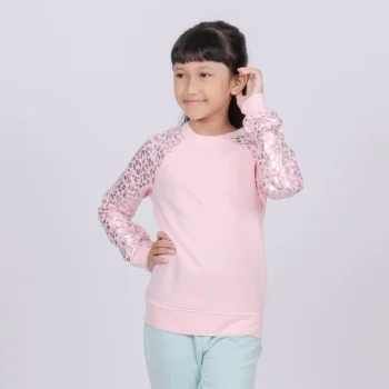 Sweater Anak Perempuan Glitter Pink Leopard