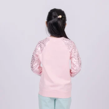 Sweater Anak Perempuan Glitter Pink Leopard