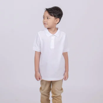 Polo Shirt Anak Tangan Pendek Putih
