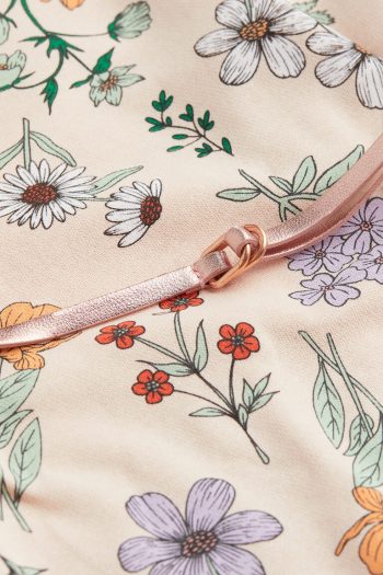 HM Baju Anak Perempuan Belted Sweatshirt Dress LIGHT POWDER PINK/FLORAL