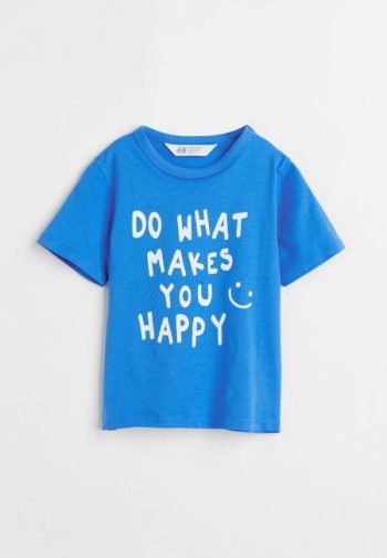 Kaos Anak Laki-laki HM Printed T-shirt Blue