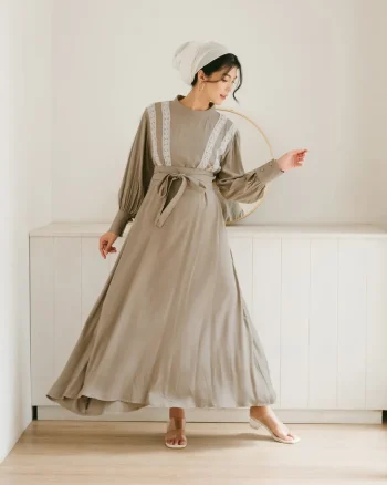 Leora Long Dress Khaki