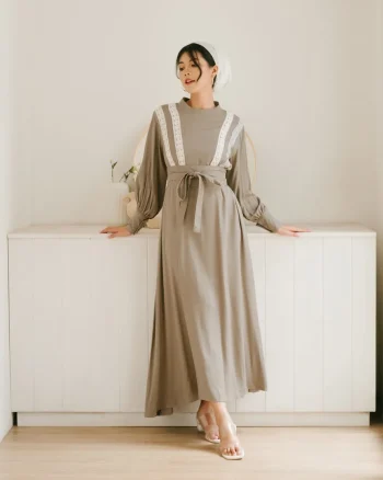 Leora Long Dress Khaki
