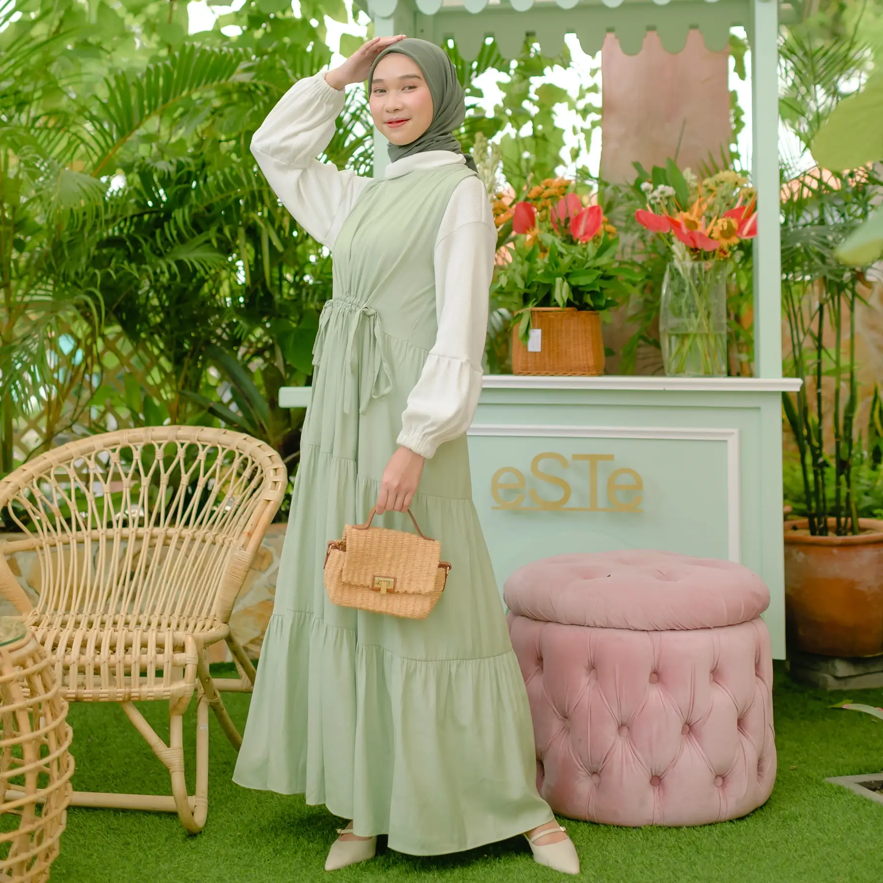 Lozy Shana Dress Green Pastel