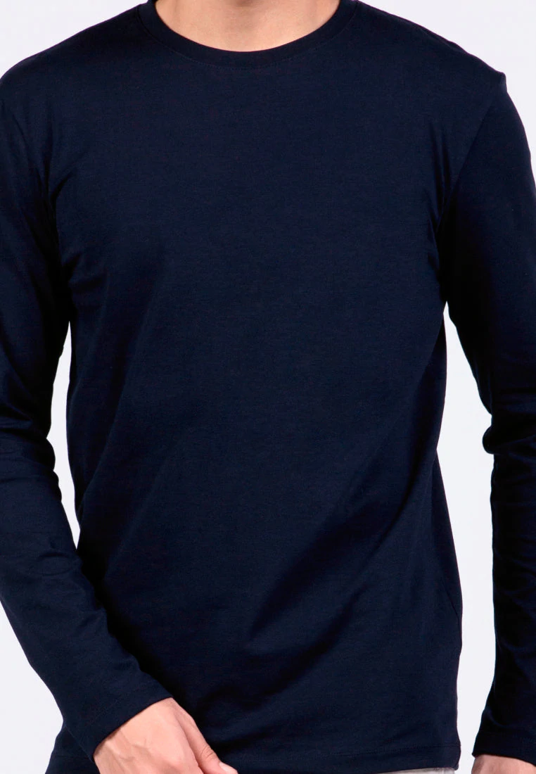 Kaos Lengan Panjang Pria Slim Fit Long Sleeve T-shirt Navy