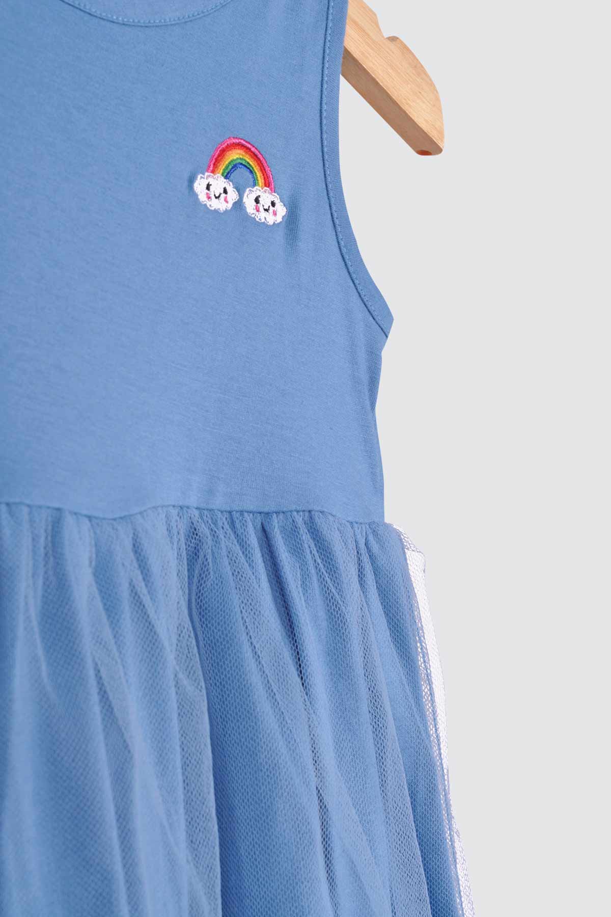 Lala Koala Tulle Dress Navy Rainbow - Image 2